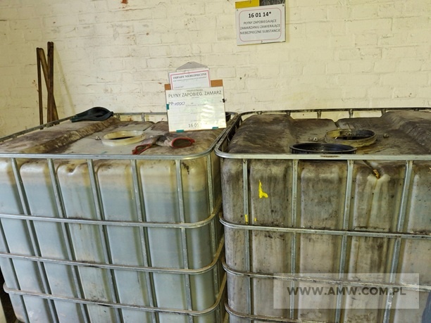 Przepracowane płyny zapobiegające zamarzaniu zawierające niebezpieczne substancje (kod odpadu 16 01 14*) 